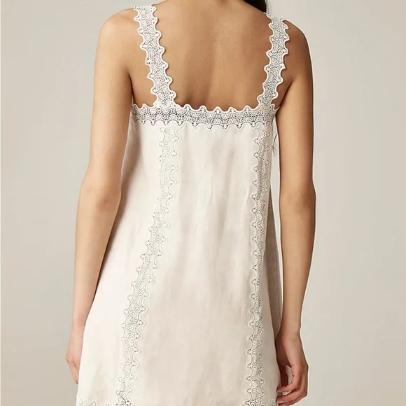 Elegant Cream Lace Trim Slip Dress - Picture 2 of 3